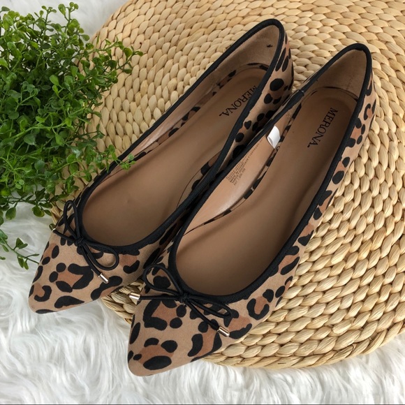 Shoes - NWOT Leopard print pointed toe size 8 flats Merona